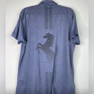 Men’s Ferrari Tag Heuer Official Product- Blue Short Sleeve Polo Shirt